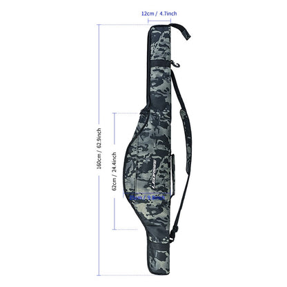LEO 28247 160CM Fishing Rod Case Nylon Cloth Fishing Pole Carrying Shoulder Bag Storage Organizer