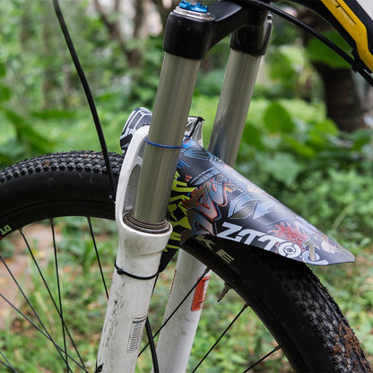 ZTTO Colorful Pattern Mountain Bike Fender PP Road Bicycle Mudguard, Short Style