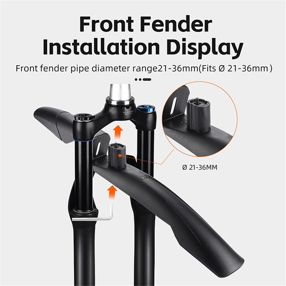 WEST BIKING YP0714026 Bike Mudguard Wheel Protector Bicycles Plastic Mud Fender