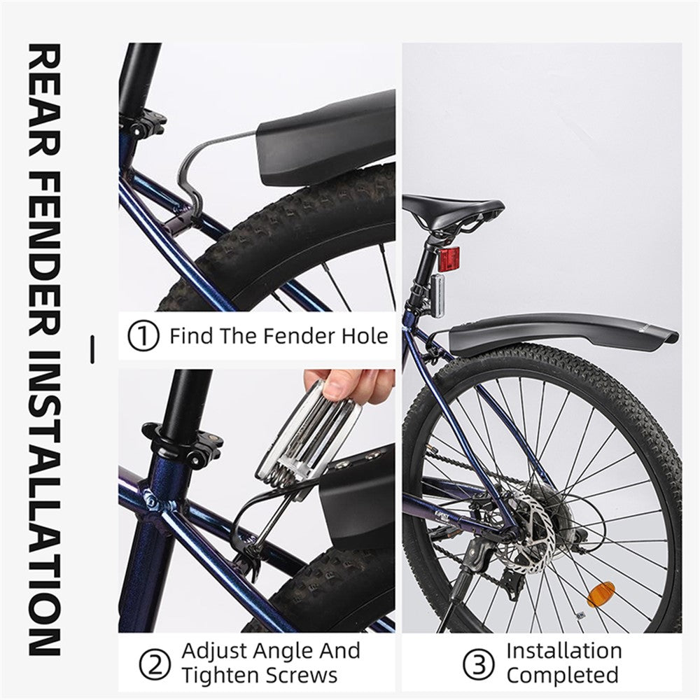 WEST BIKING YP0714027 1 Pair PP Front and Rear Mountain Bike Widened Fenders