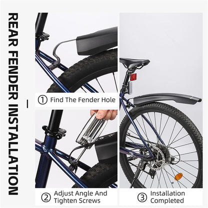 WEST BIKING YP0714027 1 Pair PP Front and Rear Mountain Bike Widened Fenders