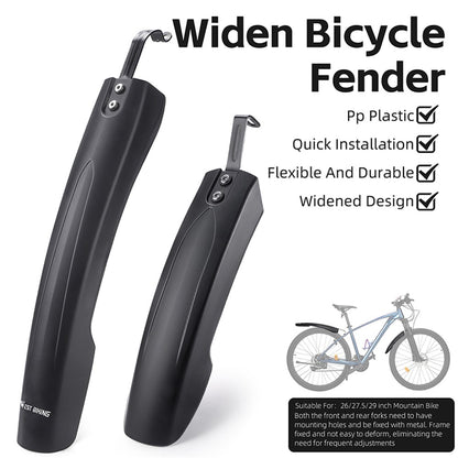 WEST BIKING YP0714027 1 Pair PP Front and Rear Mountain Bike Widened Fenders