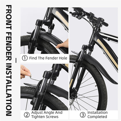 WEST BIKING YP0714028 1 Pair Arc Design Front and Rear Mountain Bike Widened Fenders