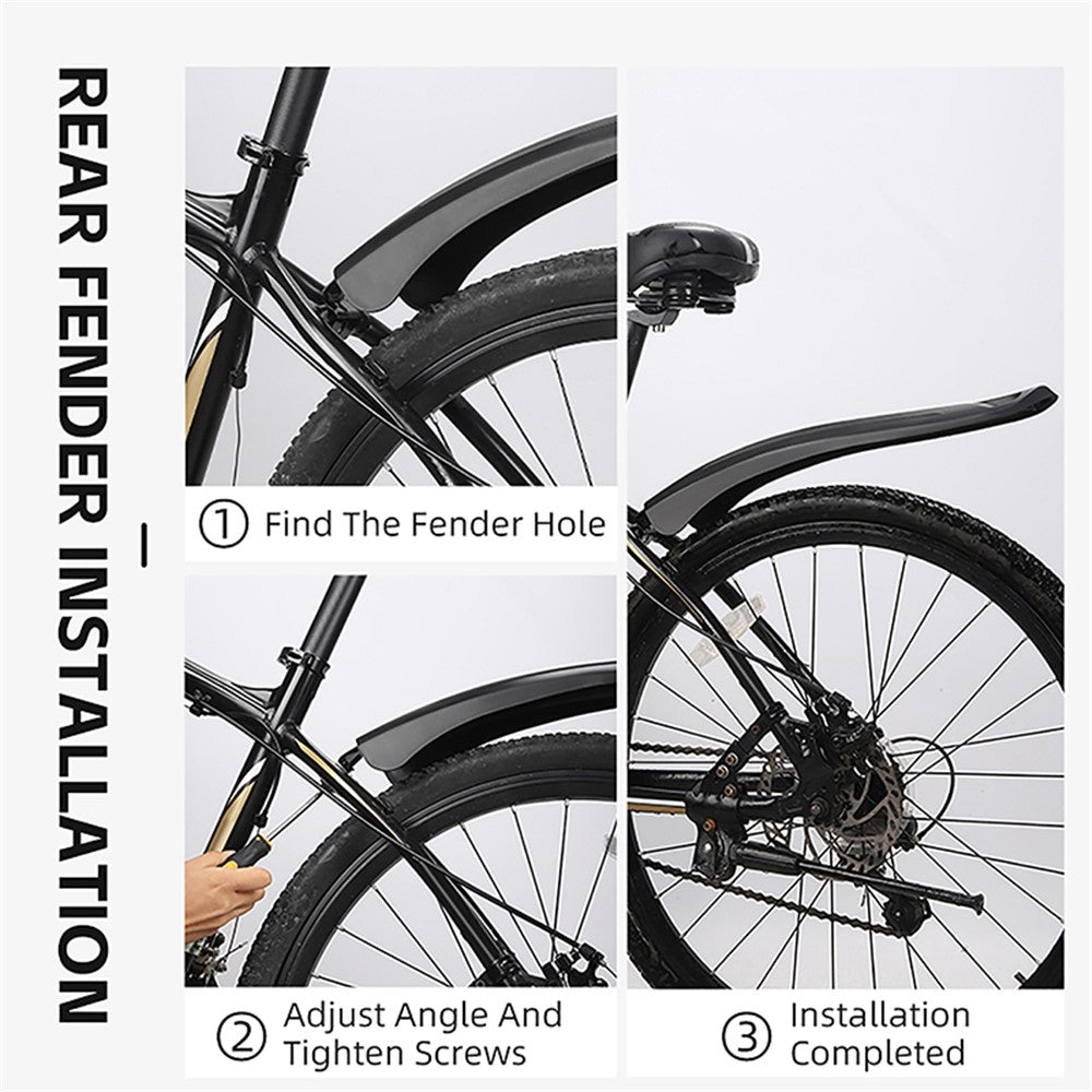 WEST BIKING YP0714028 1 Pair Arc Design Front and Rear Mountain Bike Widened Fenders
