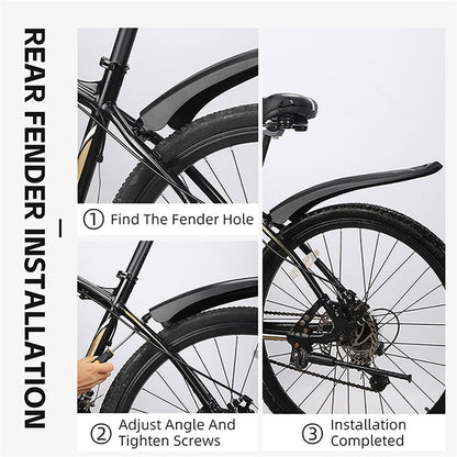 WEST BIKING YP0714028 1 Pair Arc Design Front and Rear Mountain Bike Widened Fenders
