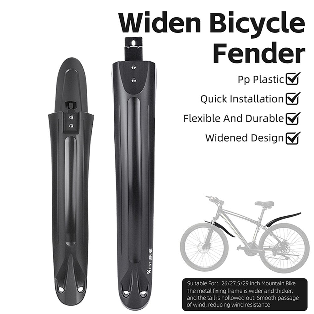 WEST BIKING YP0714028 1 Pair Arc Design Front and Rear Mountain Bike Widened Fenders
