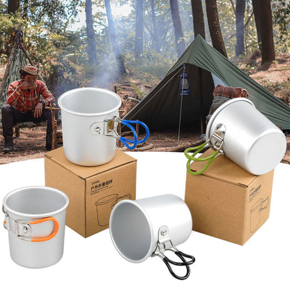 Aluminum Alloy Camping Mug Portable Coffee Cup Drinks Cup (BPA-Free, No FDA Certified)