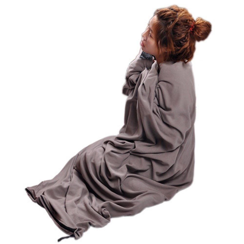 180 x 70 - 75cm Fleece Sleeping Bag Lightweight Portable Inner Liner for Outdoor Camping Travel