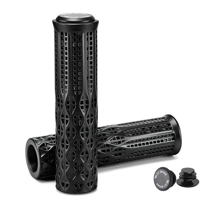 WEST BIKING YP0804095 1 Pair 3D Printed Bike Grips Shock Absorbing Breathable Anti-Slip MTB Handlebar Grips