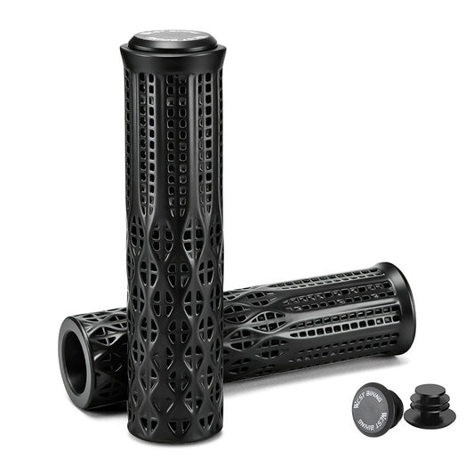 WEST BIKING YP0804095 1 Pair 3D Printed Bike Grips Shock Absorbing Breathable Anti-Slip MTB Handlebar Grips