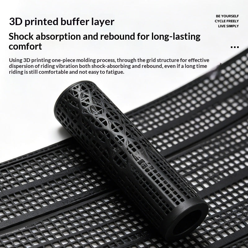 WEST BIKING YP0804095 1 Pair 3D Printed Bike Grips Shock Absorbing Breathable Anti-Slip MTB Handlebar Grips