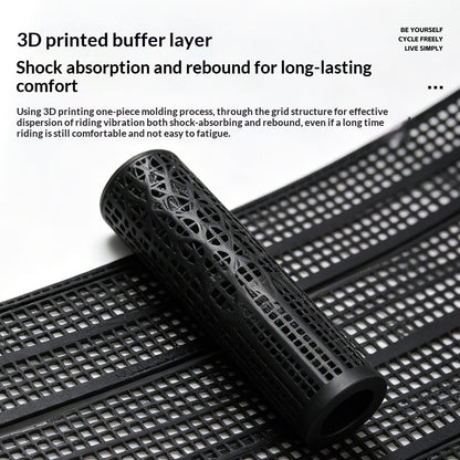 WEST BIKING YP0804095 1 Pair 3D Printed Bike Grips Shock Absorbing Breathable Anti-Slip MTB Handlebar Grips