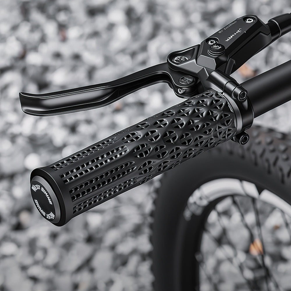 WEST BIKING YP0804095 1 Pair 3D Printed Bike Grips Shock Absorbing Breathable Anti-Slip MTB Handlebar Grips