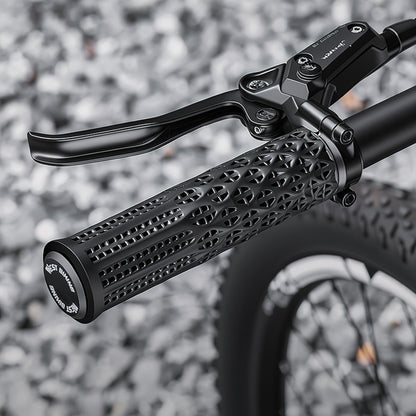 WEST BIKING YP0804095 1 Pair 3D Printed Bike Grips Shock Absorbing Breathable Anti-Slip MTB Handlebar Grips