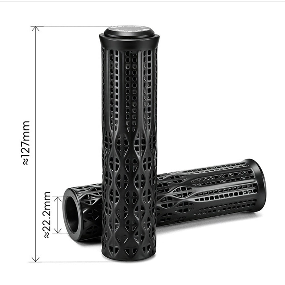 WEST BIKING YP0804095 1 Pair 3D Printed Bike Grips Shock Absorbing Breathable Anti-Slip MTB Handlebar Grips