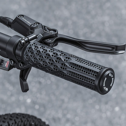 WEST BIKING YP0804095 1 Pair 3D Printed Bike Grips Shock Absorbing Breathable Anti-Slip MTB Handlebar Grips