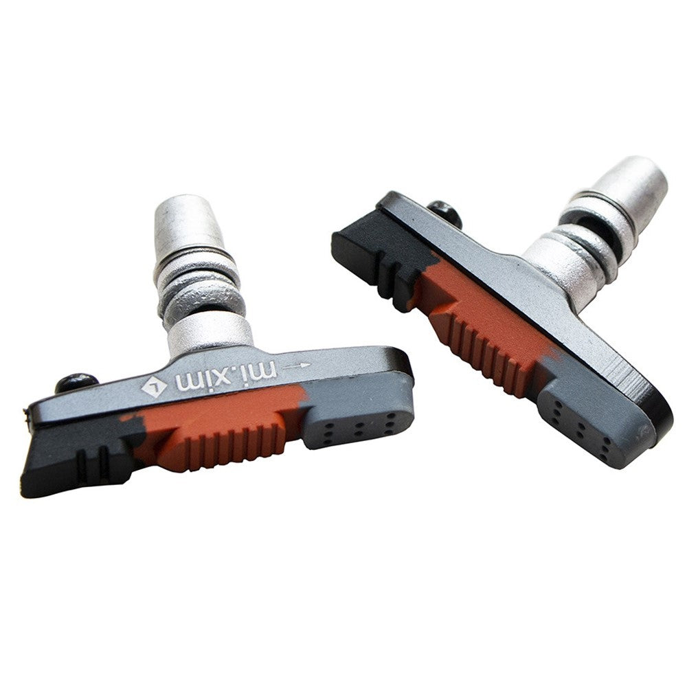 MI.XIM 1 Pair 55mm Bicycle Brake Non-Slip Block Rubber+Aluminum Alloy Road Mountain Bike Brake Pads