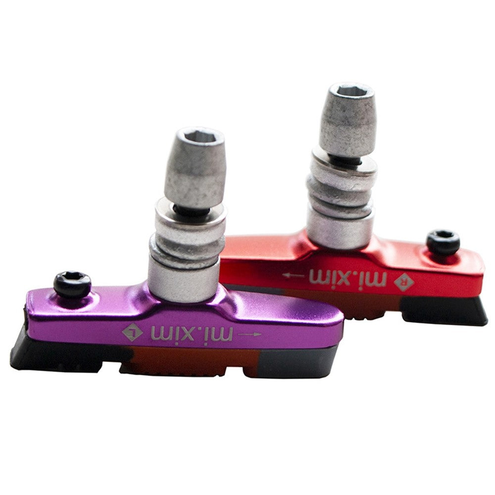 MI.XIM 1 Pair 55mm Bicycle Brake Non-Slip Block Rubber+Aluminum Alloy Road Mountain Bike Brake Pads