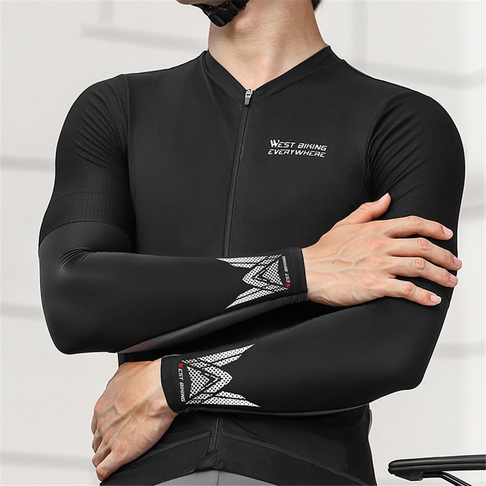 WEST BIKING YP0212125 1 Pair Unisex Ice Silk Cooling Sleeves Summer Sunscreen UV Protection Arm Sleeves