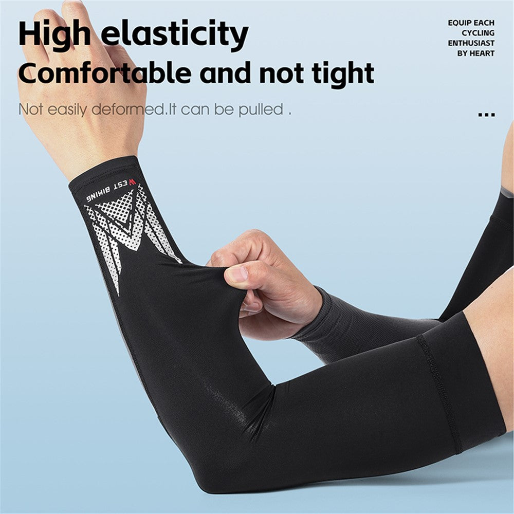 WEST BIKING YP0212125 1 Pair Unisex Ice Silk Cooling Sleeves Summer Sunscreen UV Protection Arm Sleeves