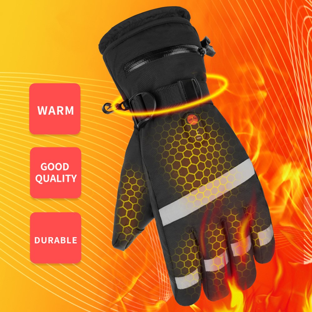 5803A02 Winter Electric Heated Gloves Waterproof Touch Screen Mittens with 4000mAh Battery (CE Certified)