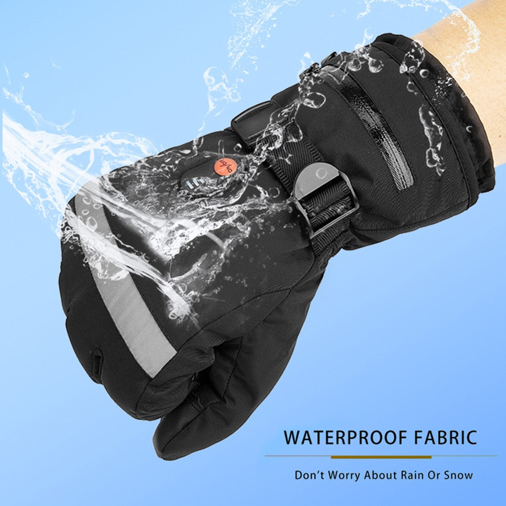 5803A02 Winter Electric Heated Gloves Waterproof Touch Screen Mittens with 4000mAh Battery (CE Certified)