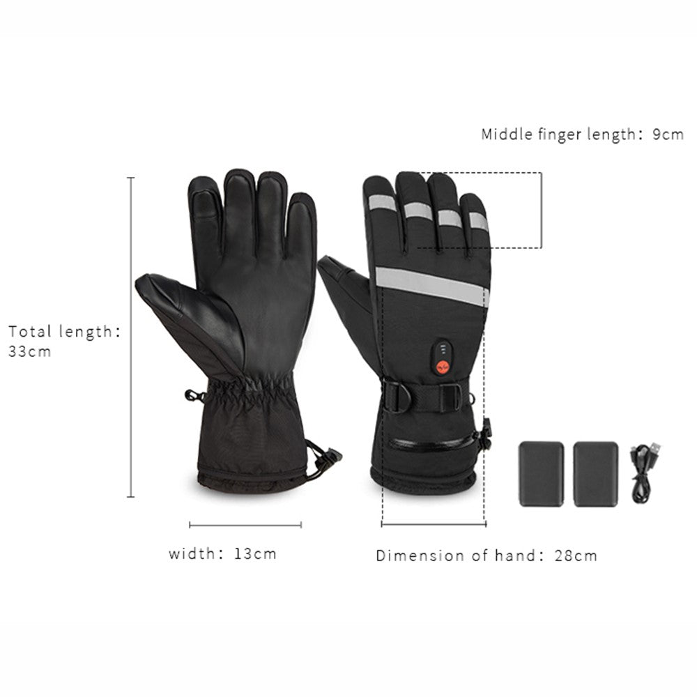 5803A02 Winter Electric Heated Gloves Waterproof Touch Screen Mittens with 5000mAh Battery (CE Certified)