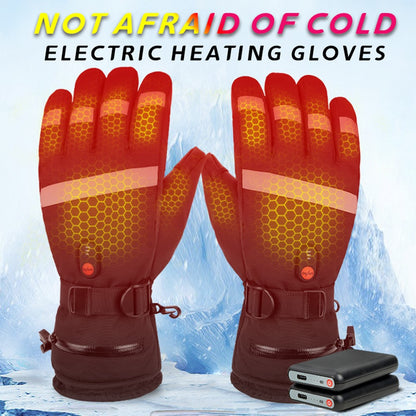5803A02 Winter Electric Heated Gloves Waterproof Touch Screen Mittens with 5000mAh Battery (CE Certified)