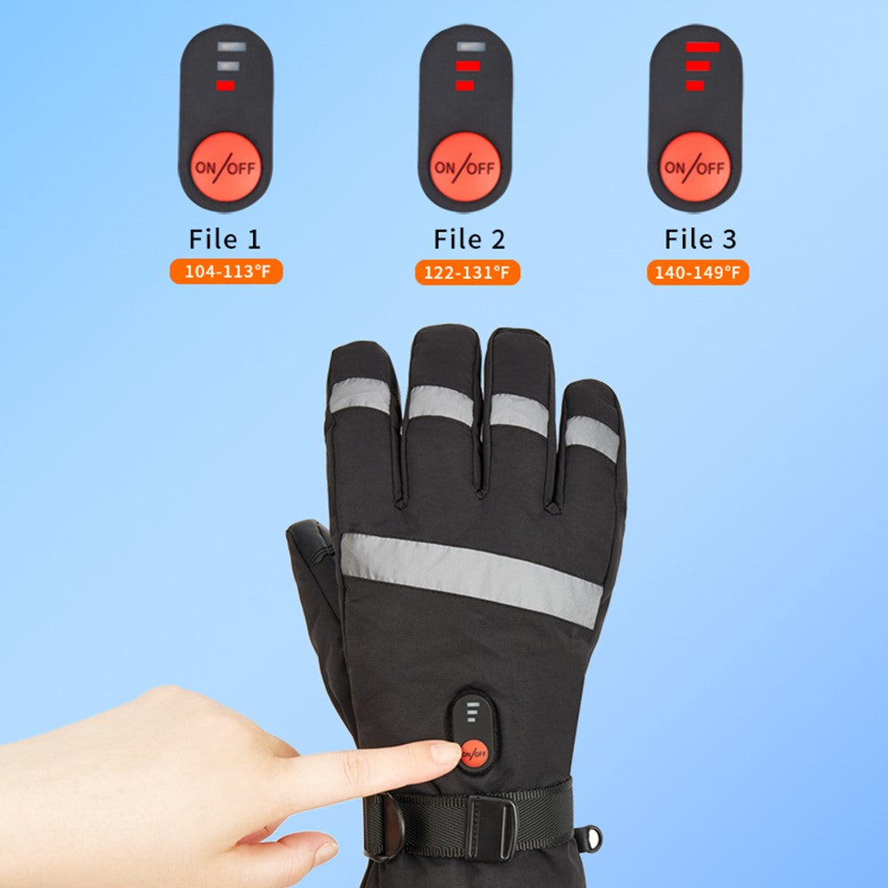 5803A02 Winter Electric Heated Gloves Waterproof Touch Screen Mittens with 6000mAh Battery (CE Certified)