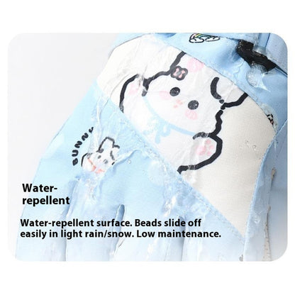 DRST44 1 Pair Cartoon Pattern Ski Gloves for Kids Winter Fleece Lined Windproof Cycling Mittens