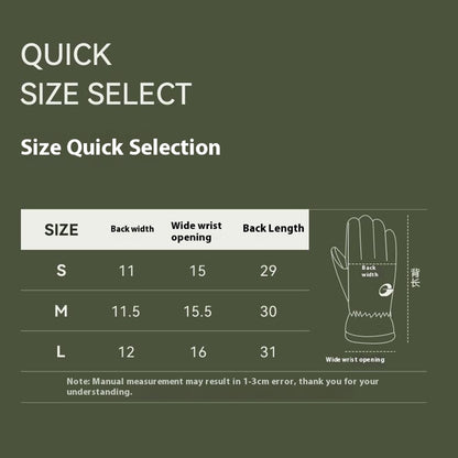 SK45 1 Pair Skiing Winter Outdoor Gloves Waterproof Warm Touchscreen Leather Palm Anti Wear Unisex Gloves