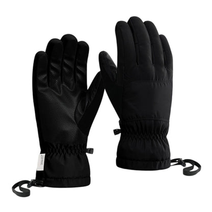 SK45 1 Pair Skiing Winter Outdoor Gloves Waterproof Warm Touchscreen Leather Palm Anti Wear Unisex Gloves