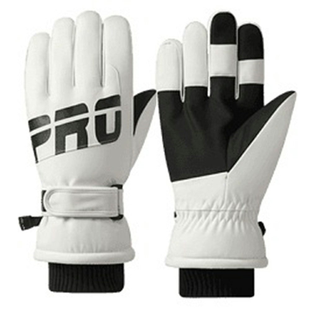 1 Pair Men Women Winter Gloves Fleece Liner Windproof Waterproof Touchscreen Mittens for Cycling Skiing
