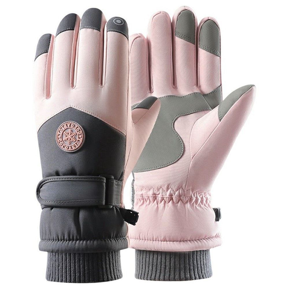 1 Pair Winter Ski Gloves Waterproof Windproof Warm Thick Anti-slip Touchscreen Mittens for Men Women