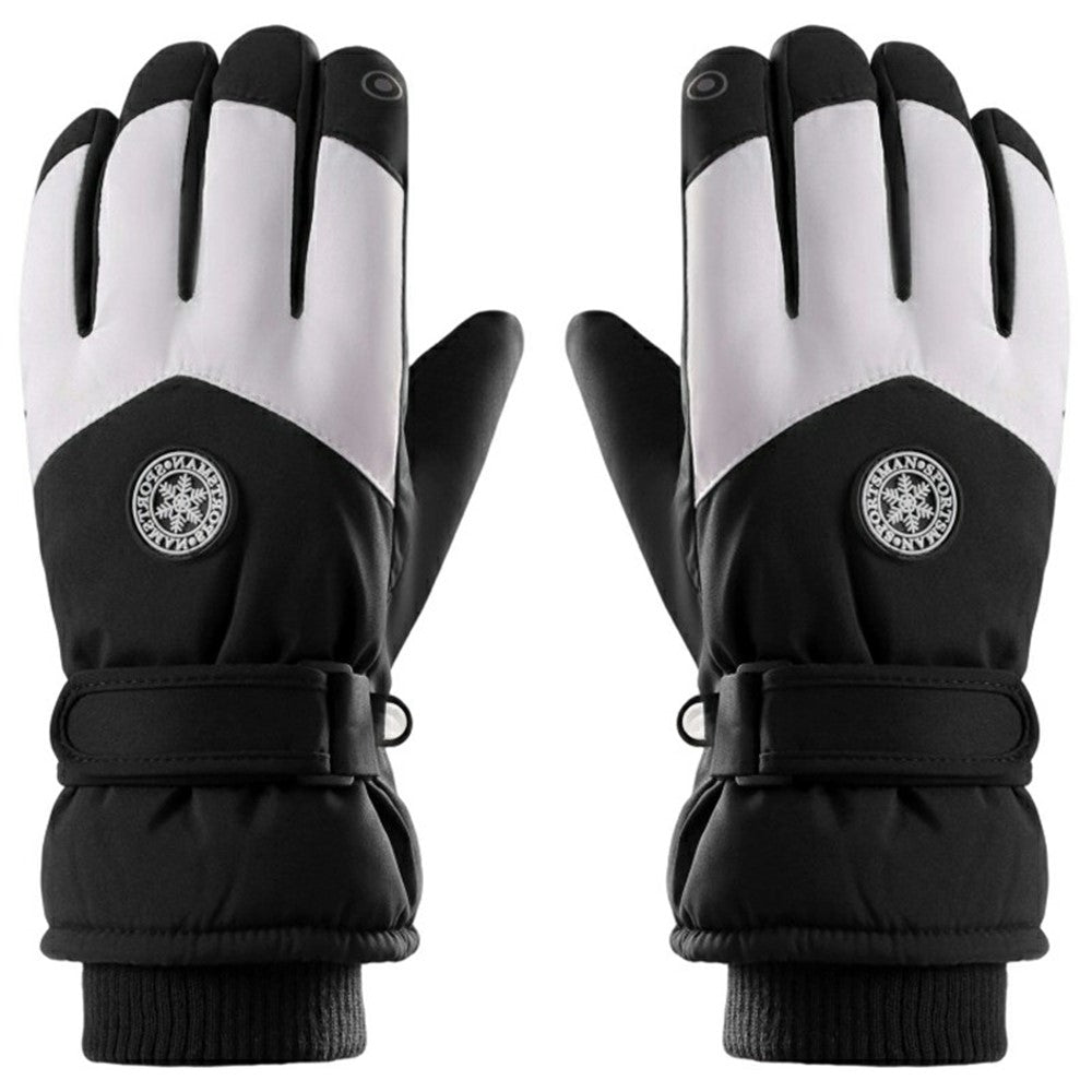1 Pair Winter Ski Gloves Waterproof Windproof Warm Thick Anti-slip Touchscreen Mittens for Men Women