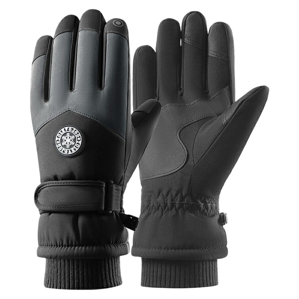 1 Pair Winter Ski Gloves Waterproof Windproof Warm Thick Anti-slip Touchscreen Mittens for Men Women