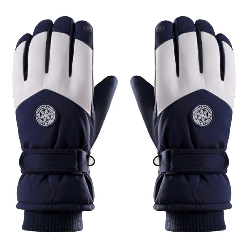 1 Pair Winter Ski Gloves Waterproof Windproof Warm Thick Anti-slip Touchscreen Mittens for Men Women