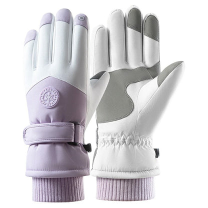 1 Pair Winter Ski Gloves Waterproof Windproof Warm Thick Anti-slip Touchscreen Mittens for Men Women