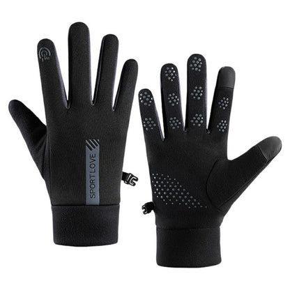 1 Pair Unisex Winter Gloves Fleece Thermal Waterproof Touchscreen Gloves for Outdoor Sports