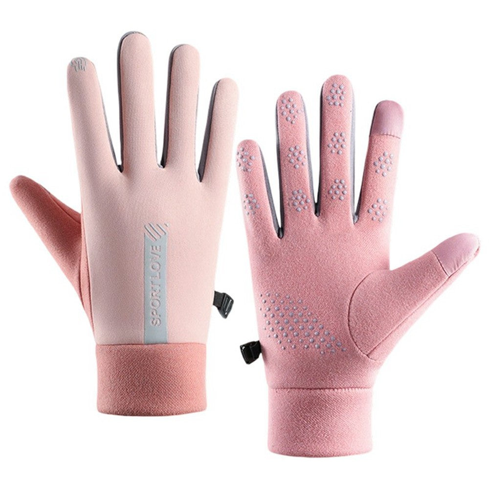 1 Pair Unisex Winter Gloves Fleece Thermal Waterproof Touchscreen Gloves for Outdoor Sports