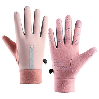 1 Pair Unisex Winter Gloves Fleece Thermal Waterproof Touchscreen Gloves for Outdoor Sports