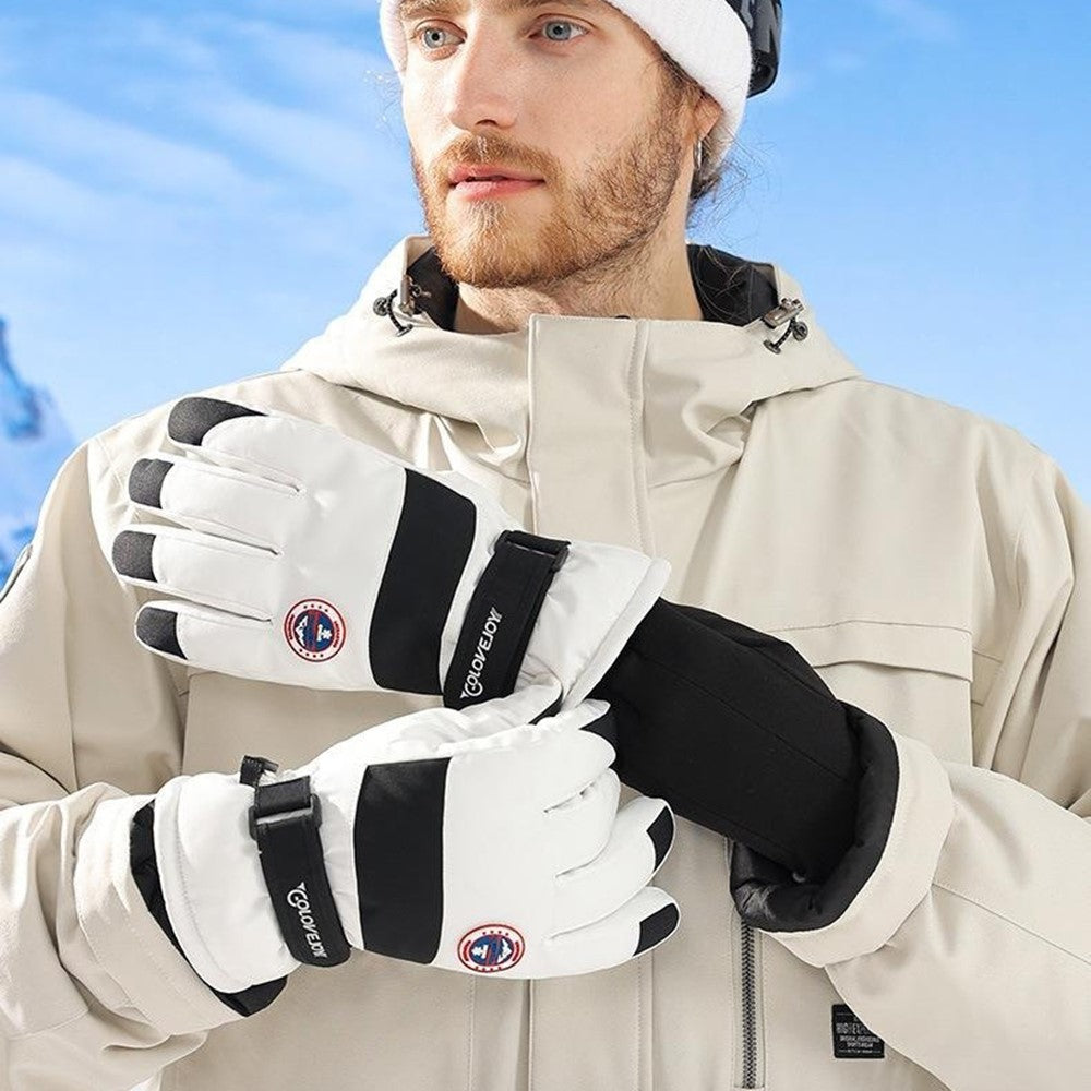GOLOVEJOY 1 Pair Size M 7-8cm Palm Width Winter Ski Liner Gloves Flip-Top Touchscreen Anti-slip Mittens for Running Cycling