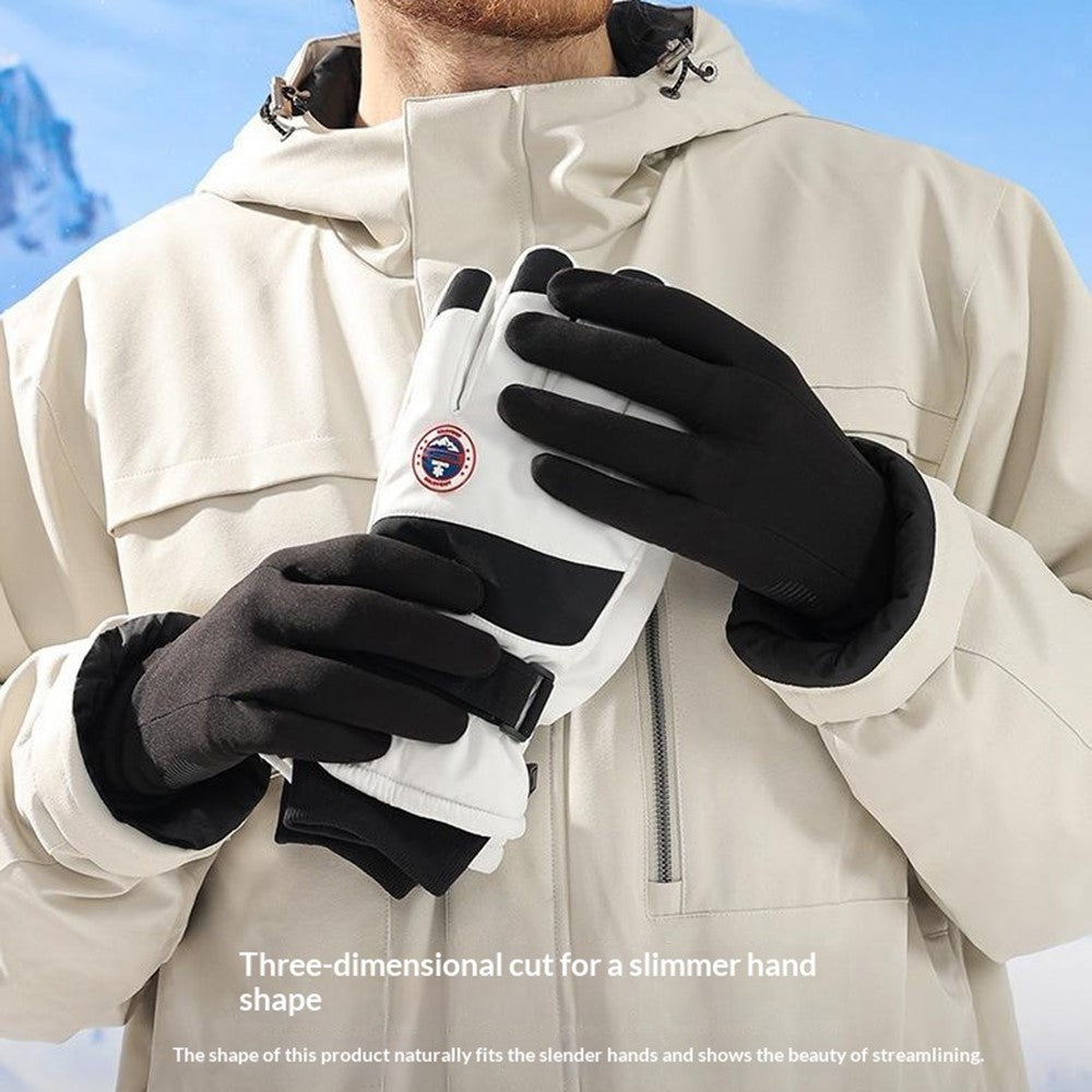 GOLOVEJOY 1 Pair Size M 7-8cm Palm Width Winter Ski Liner Gloves Flip-Top Touchscreen Anti-slip Mittens for Running Cycling