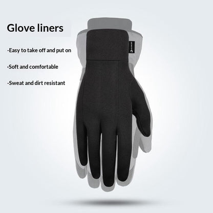 GOLOVEJOY 1 Pair Size L 8-9cm Palm Width Winter Ski Liner Gloves Flip-Top Touchscreen Anti-slip Mittens for Running Cycling