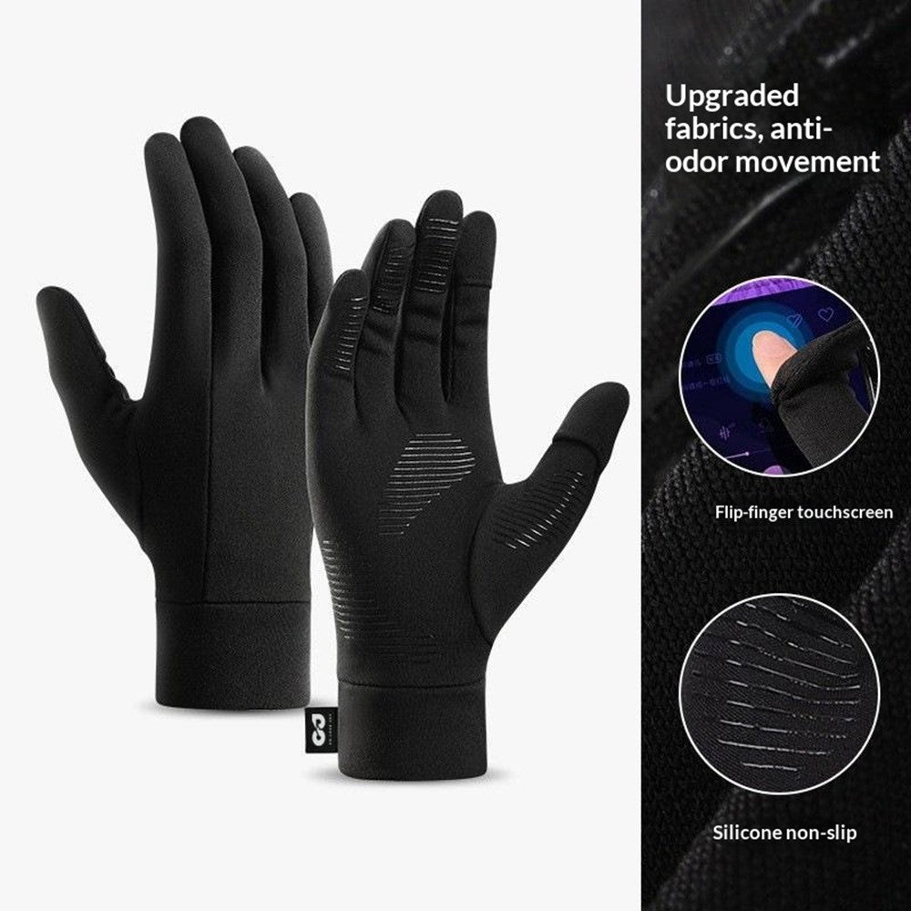 GOLOVEJOY 1 Pair Size XL 9-10cm Palm Width Winter Ski Liner Gloves Flip-Top Touchscreen Anti-slip Mittens for Running Cycling