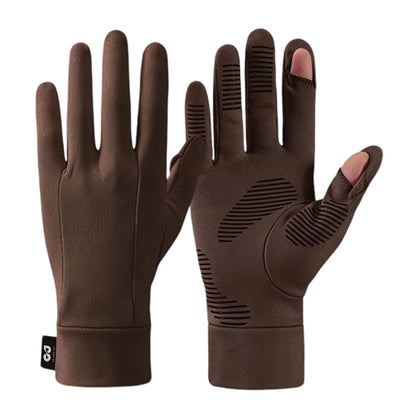 GOLOVEJOY 1 Pair Size XL 9-10cm Palm Width Winter Ski Liner Gloves Flip-Top Touchscreen Anti-slip Mittens for Running Cycling