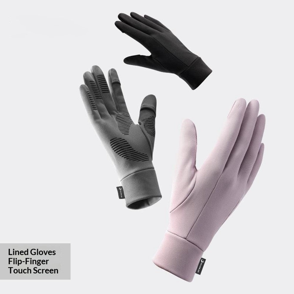 GOLOVEJOY 1 Pair Size XXL 10-11cm Palm Width Winter Ski Liner Gloves Flip-Top Touchscreen Anti-slip Mittens for Running Cycling