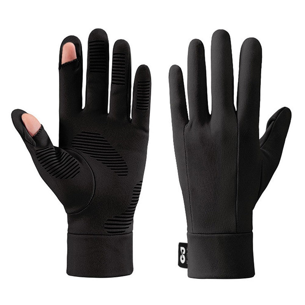 GOLOVEJOY 1 Pair Size XXL 10-11cm Palm Width Winter Ski Liner Gloves Flip-Top Touchscreen Anti-slip Mittens for Running Cycling