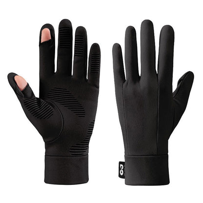 GOLOVEJOY 1 Pair Size XXL 10-11cm Palm Width Winter Ski Liner Gloves Flip-Top Touchscreen Anti-slip Mittens for Running Cycling