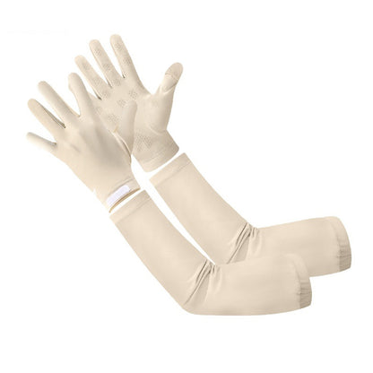 WEST BIKING YP0211284 Summer UV Protection Ice Silk Arm Sleeves with Flip-Top Touchscreen Gloves for Cycling Driving